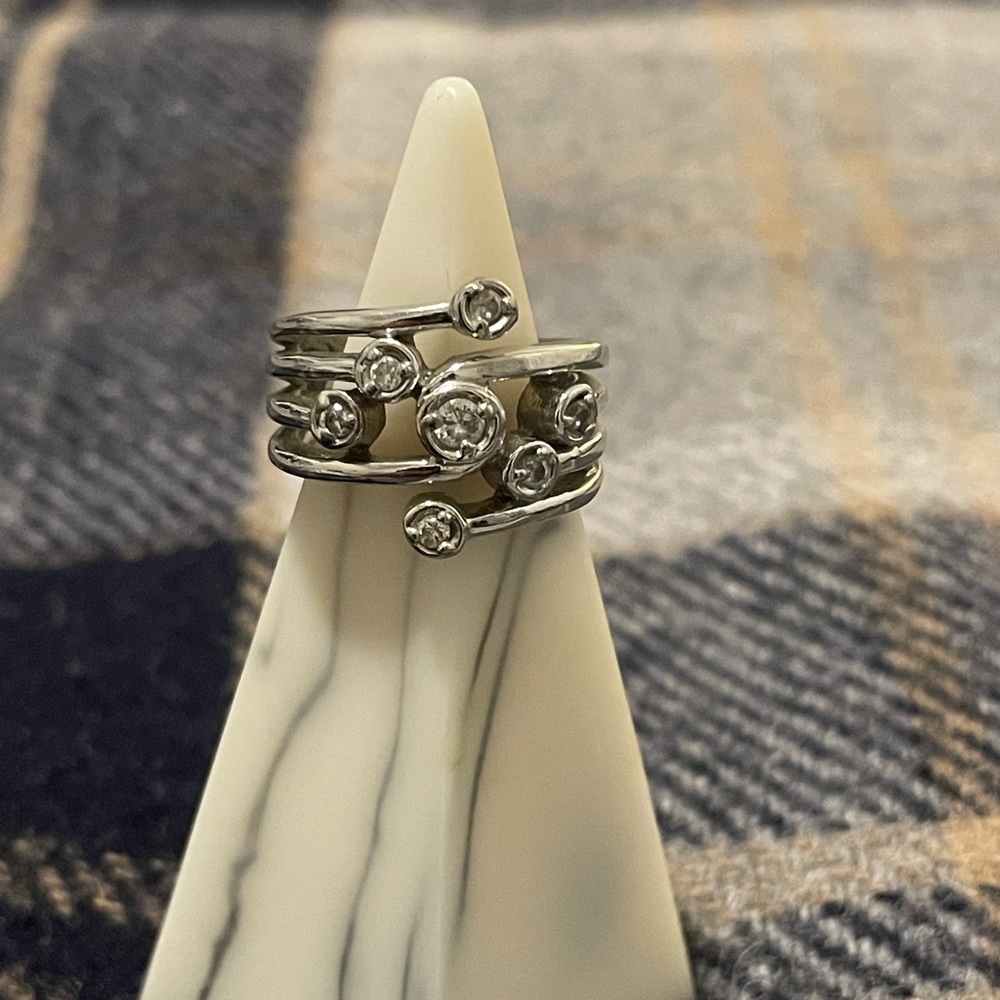 Silver & CZ ring size 6